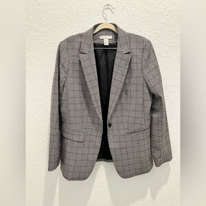 H&M Classic Gray Glen Plaid Blazer